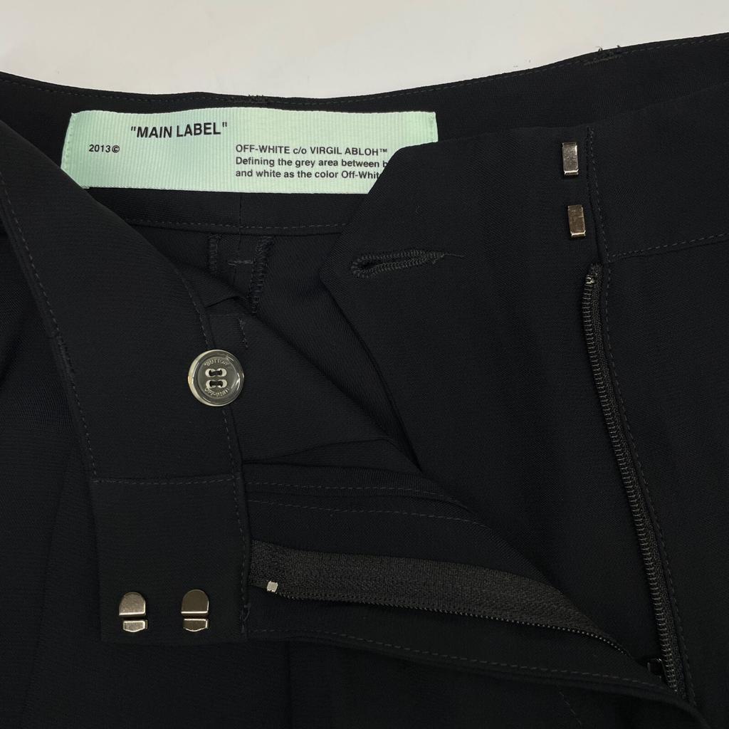 Off-White OWCA078F18A71053 Black High Waist Over Wide Pants Bottoms 36 blackUsed