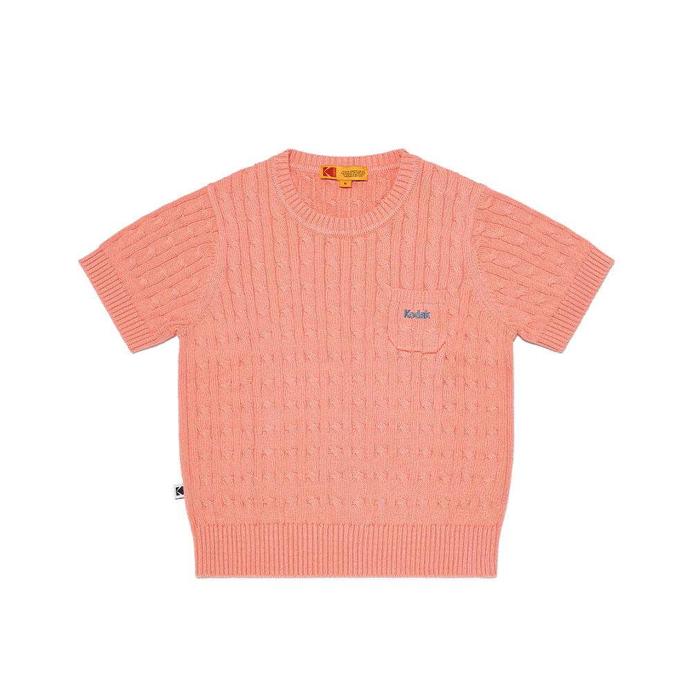 KODAK Cable Short Sleeve Knit Women'S Pink