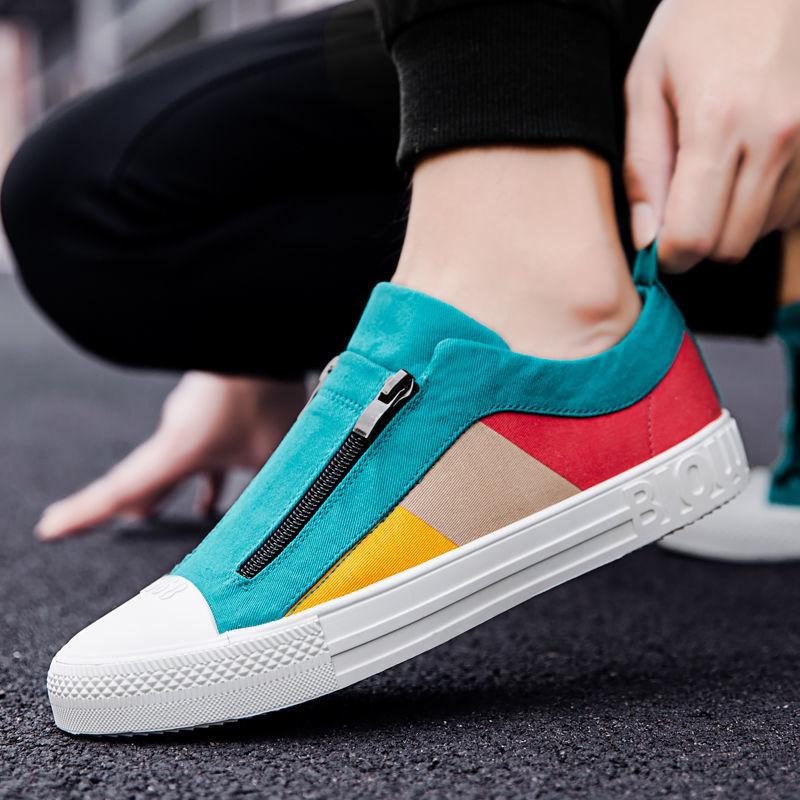Fashion Summer and Autumn Breathable Mens Casual Shoes A Pedal Lazy Mens Casual Flats Men's Canvas Shoes