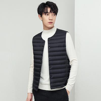 Autumn and Winter Light Down Vest Men Versatile Wear Down Jacket Inside and Outside Warm Vest Liner Collar Casual Coat Men