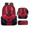 Backpack Shoulder Bag Travel Laptop Bag Three Piece Set with Spider Design Suitable for Students and Everyday Use