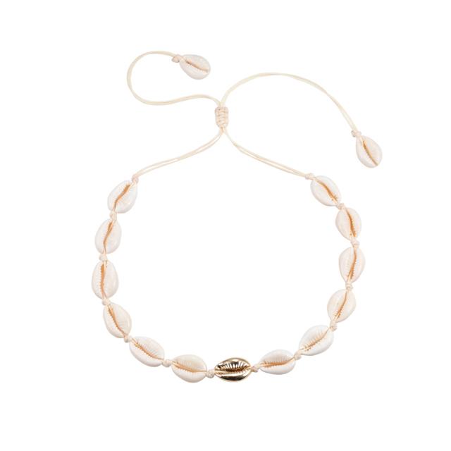 Conch Seashell Necklace Women Jewelry Summer Beach Shell Choker Bohemian Rope Cowrie Beaded Necklaces Handmade Collar Female
