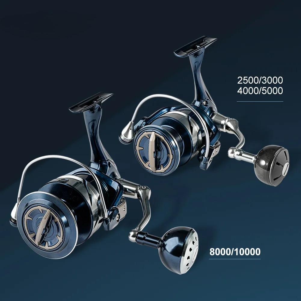 Metal Spinning Reel for Sea Fishing Boats and Fishing Boats Spinning Fishing Reel Max Drag 25kg 5.2:1 8+1 Aluminum Saltwater Spinning Fishing Reels