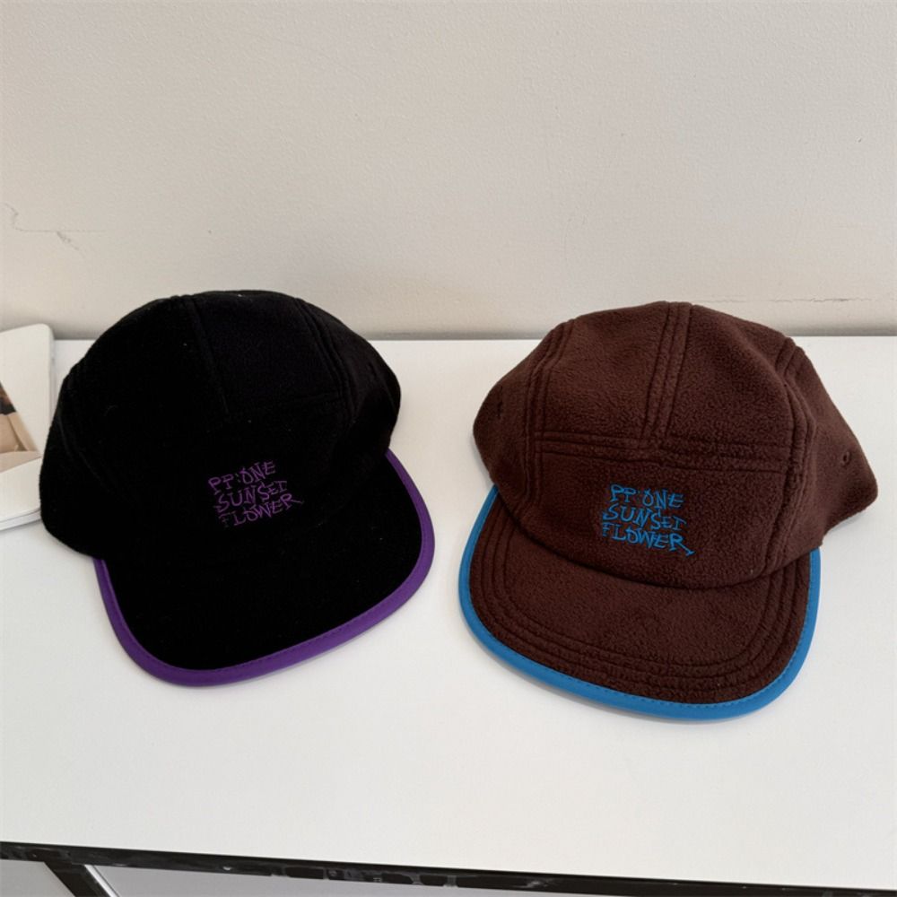 Letter Embroidery Peaked Cap Retro Outdoor Hat Fashion Baseball Caps for Men Women  Warm Autumn