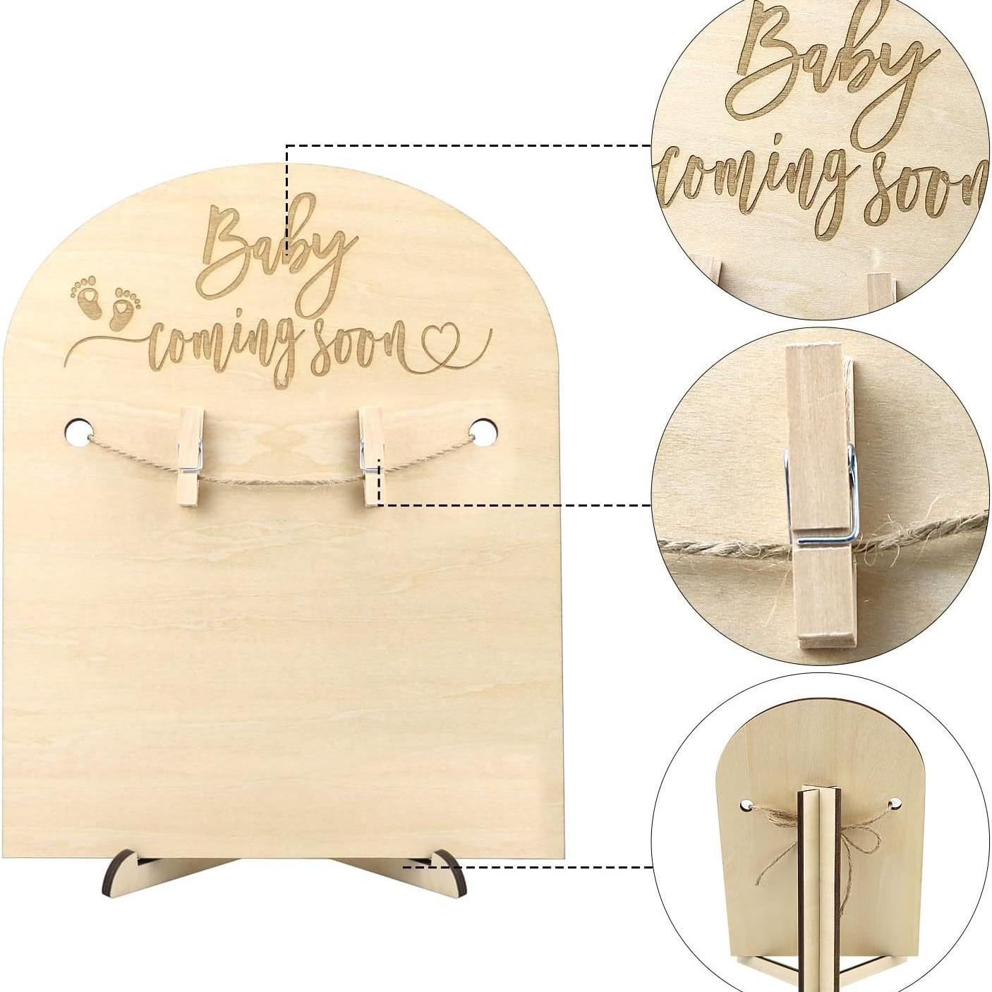 Custom Wooden Baby Birth Commemorative Card & Decorative Plate Gift