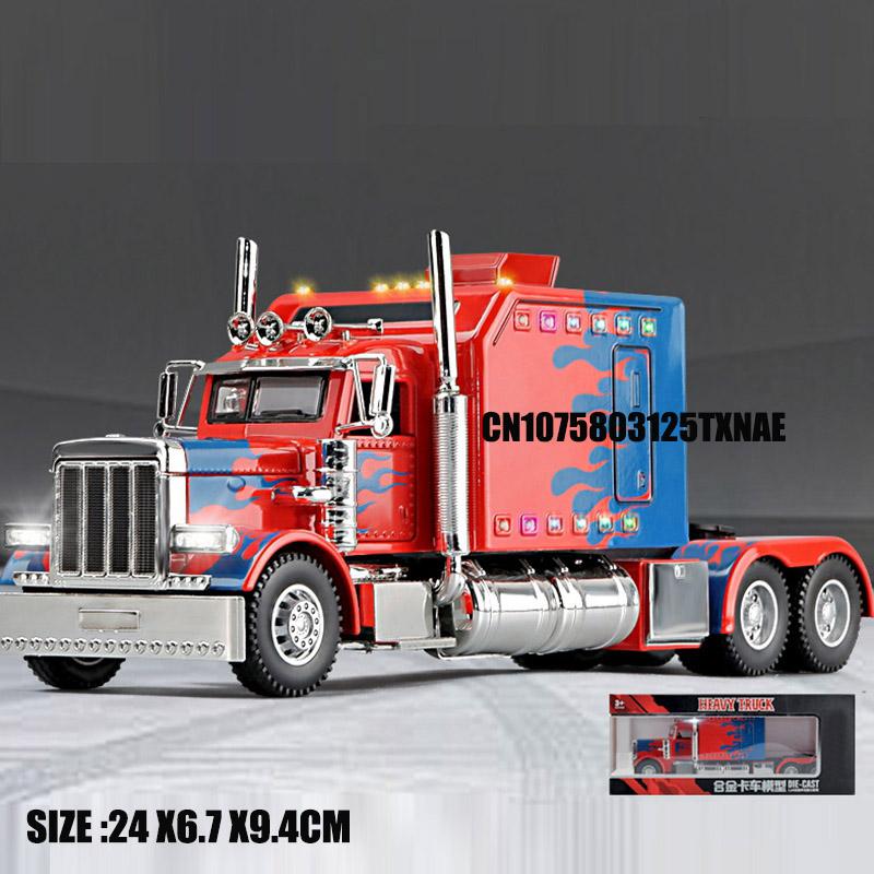 Prime Prototype Alloy Trailer Head Car Model Diecasts Toy With Sound and Light Vehicles Toys For Kids