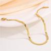 Gold Plated Flat Snake Chain Jewelry Set: Stainless Steel Necklace & Bracelet