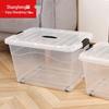 Transparent Plastic Storage Box with Wheels