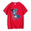 Protogen Furry Fursuit Fursona Meeresblau Muster T-Shirt Langarm Vintage Gewaschen Unisex Freizeitmode Weich Stilvoll