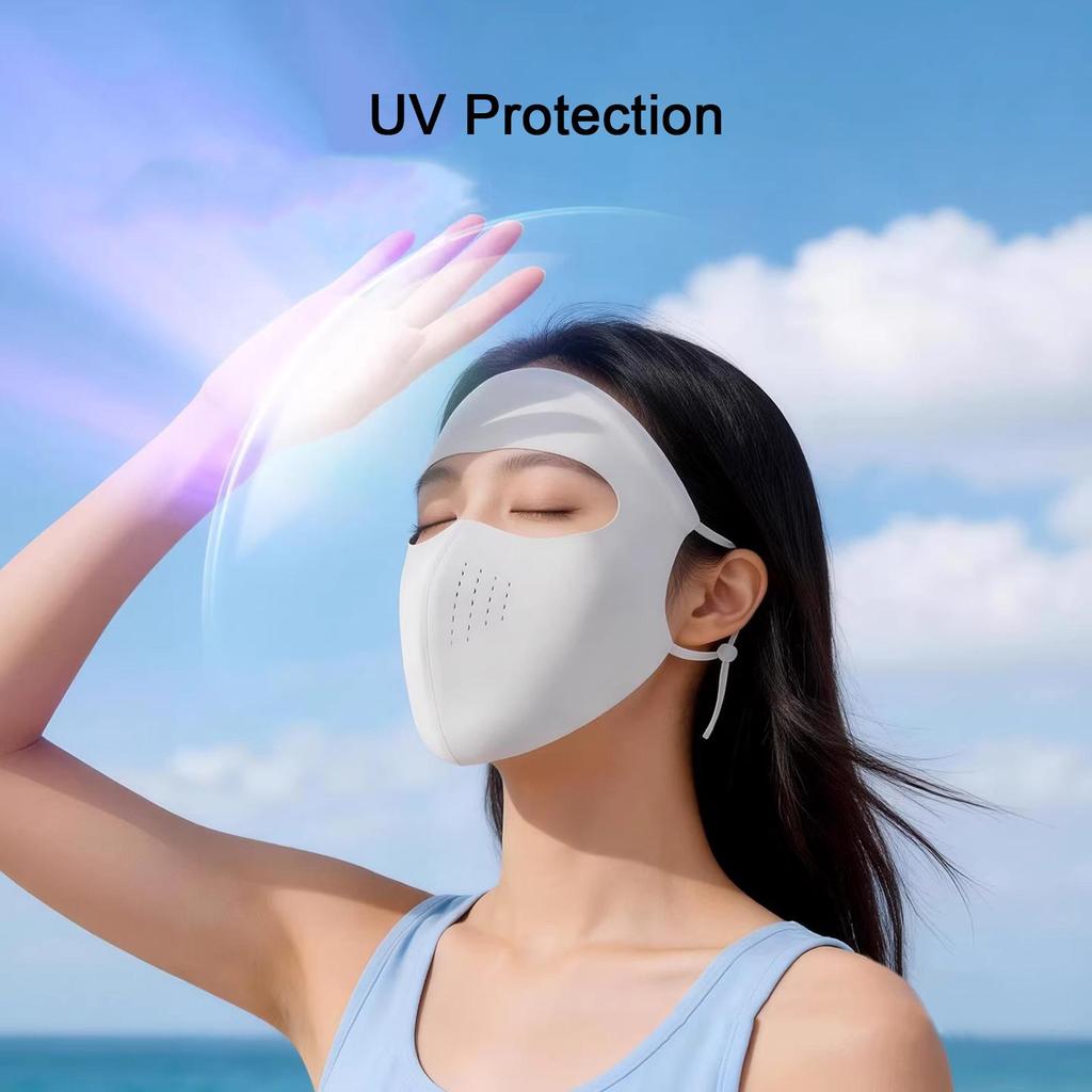 Sonnencreme-Maske Sommer UV-Schutz Gesicht Kini Eis-Seiden-Maske Vollgesichts-Maske für Golf Radsport Sport Anti-UV Spurlos-freie Sonnencreme-Maske
