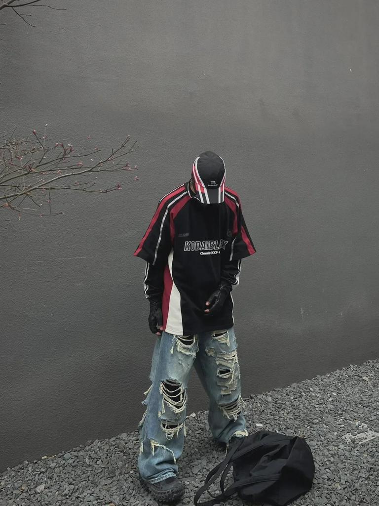 American Retro Black & Red Racing Suit Short-Sleeve T-Shirt - Trendy Motorcycle Style