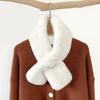 Soft waxy wind thickened solid color fluffy scarf to keep warm imitation Rex rabbit hair cross scarf plush collar women