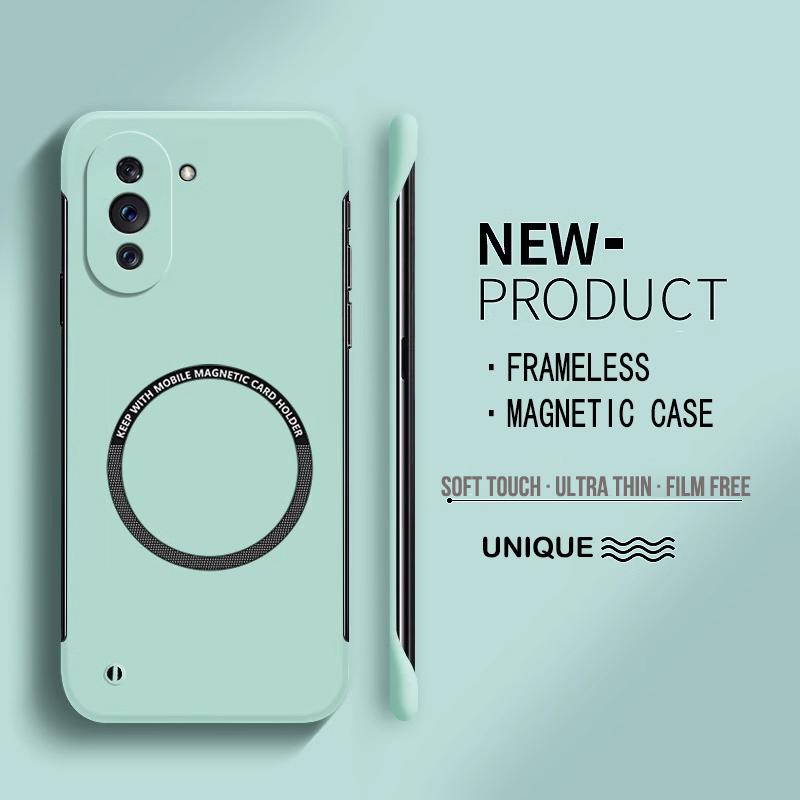 Ultra Thin Hard PC Magnetic Frameless Phone Case For Magsafe Huawei Nova 12 11 10 9 SE 8 Pro Matte Color Solid Cover