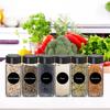 Glass Spice Jars with Labels,4oz Spices Containers Spice Jars with Black Shaker Lids,Empty Containers for Spice, Silicone Funnel