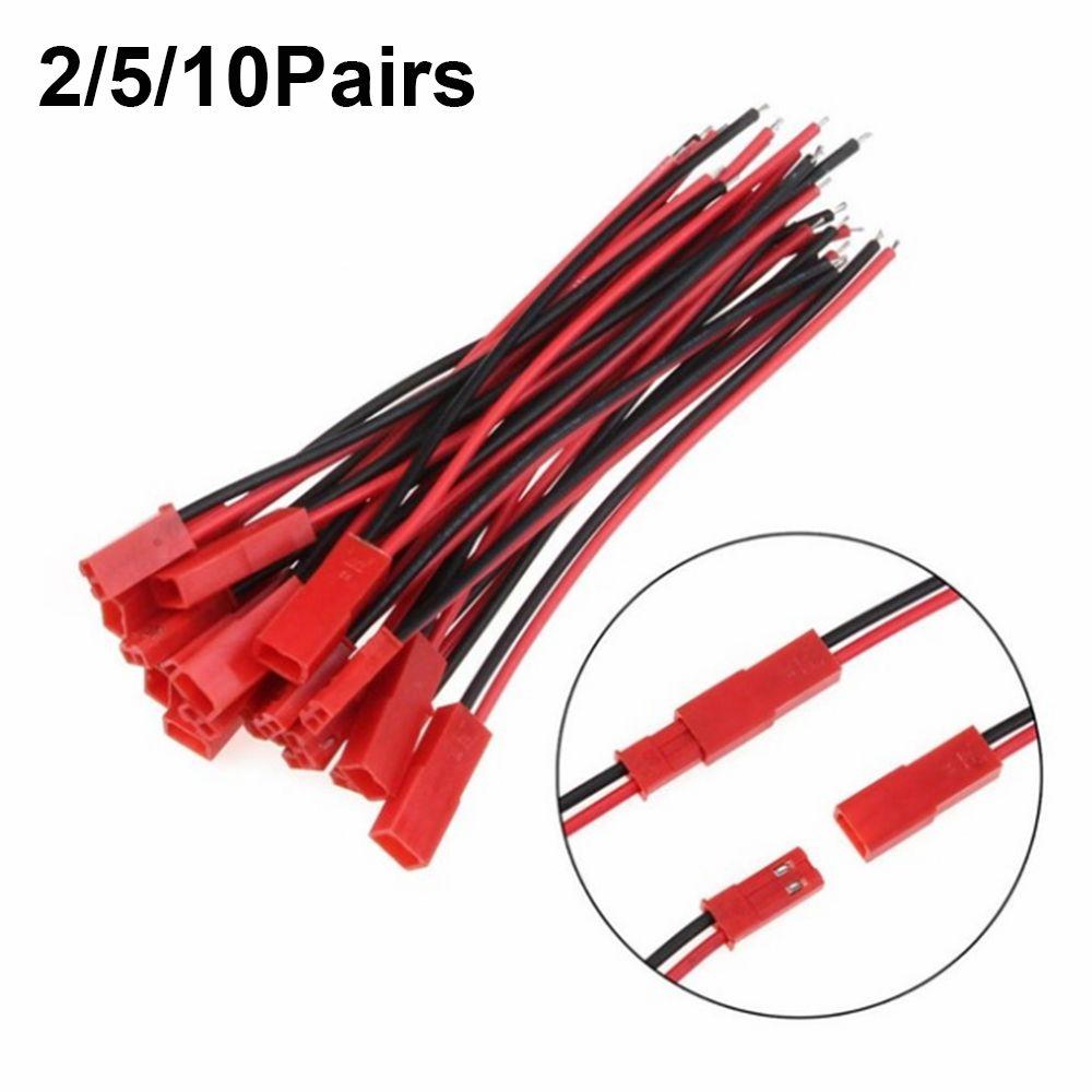 2/5/ 10Pairs New 22AWG  100/150mm 2 Pin Connector  Socket Plug Cable Wire Male + Female