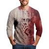 Men's Halloween Print Raglan Dralan Three-quarter Sleeve Casual Top