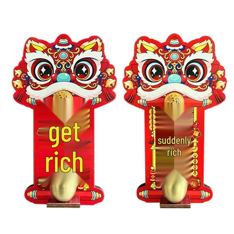 Lion Dance Magnetic Doorbell Sticker: Attract Wealth & Fortune for New Year Festival