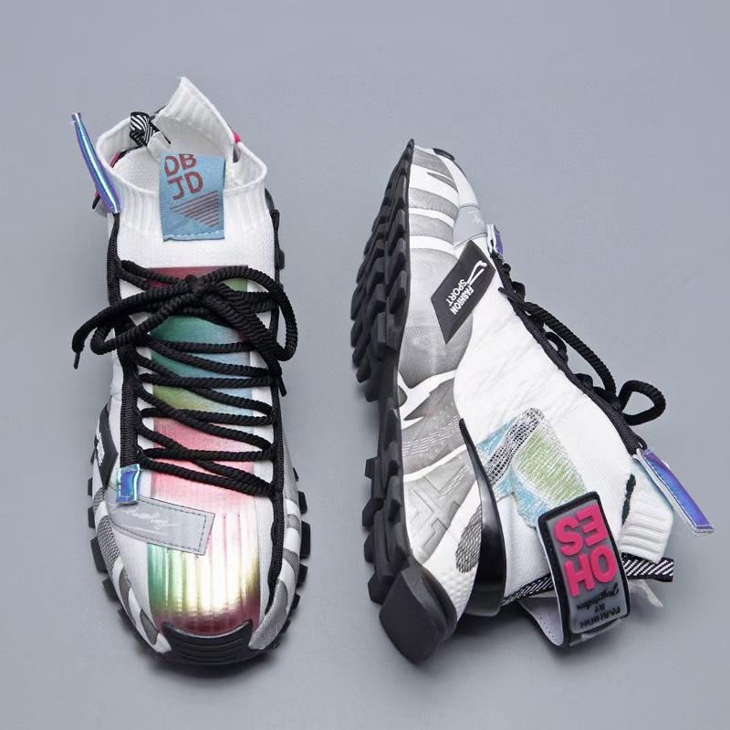 Fashion New men's shoes sports shoes men's lightweight breathable mesh running shoes knitted casual shoes, and trendy youth shoes A11