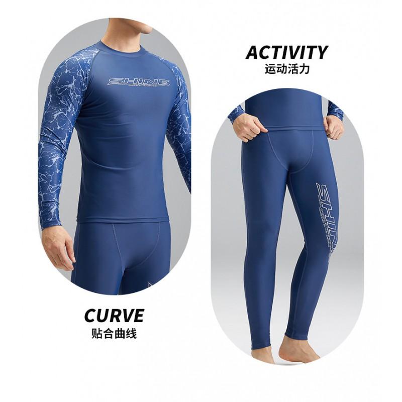 Heren UPF 50 Sneldrogend Lange Mouwen Rash Guard Set Zwemkleding Surfen Zwemmen Watersporten