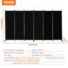 Room Divider 6 Panels Fabric Room Privacy Screen for Office Bedroom Black