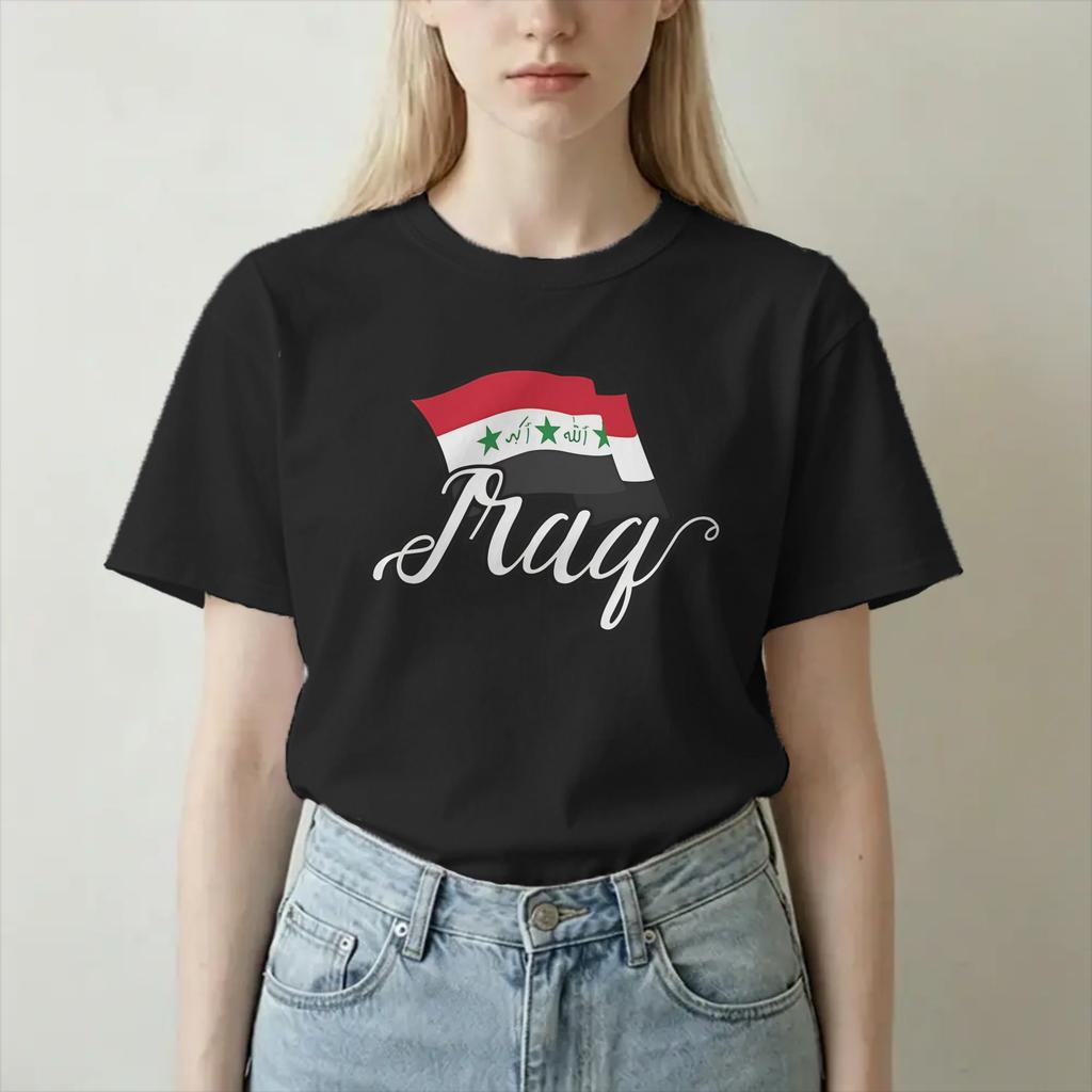 Funny Iraq Flag World Football TShirts Unisex Unisex Crew Neck Cotton T Shirts Short Sleeve Tees Plus Size Tops