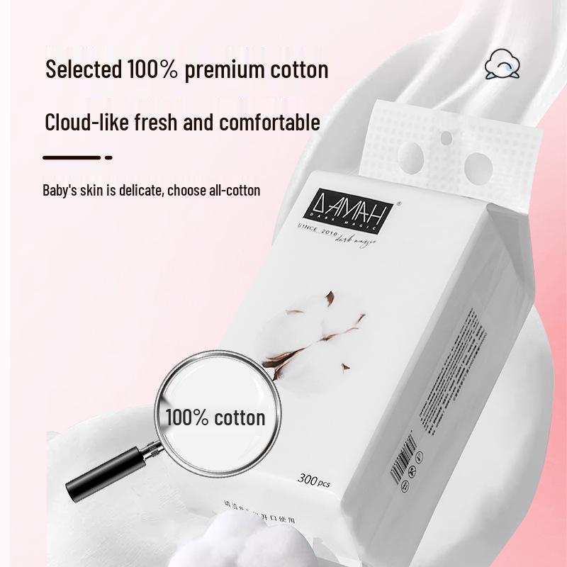 Dual-Use DAMAh Black Magic Soft Face Towel - Thick, Disposable, Wet & Dry Cleansing Non-Woven Towel