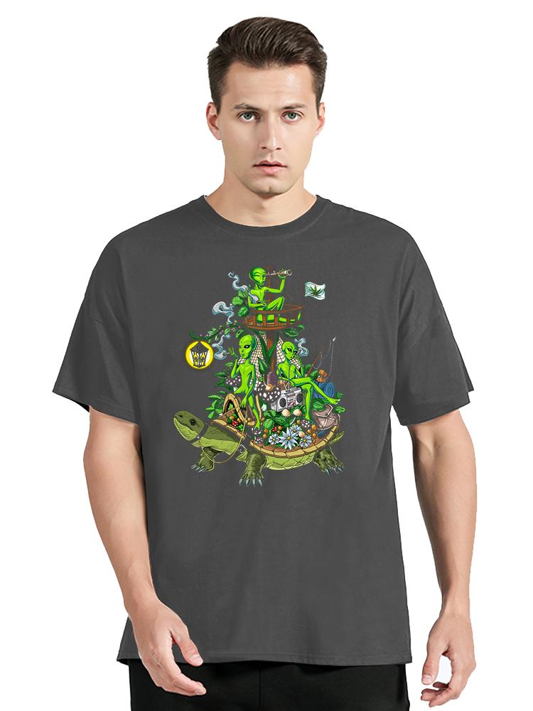 Magic Mushrooms Alien Psychedelic Tshirt Unisex Harajuku Japanese Designer Tshirts Unisexs Unisexs Clothes Oversized T Shirt