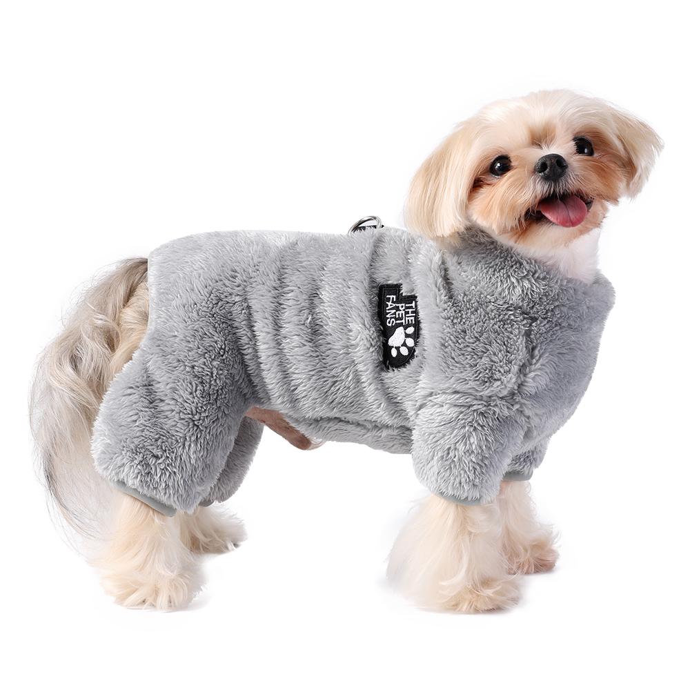 Winter Hunde Overall Mantel Warm Vierbeinig Haustier Jacke mit D-Ring Weiche Flanell Kleidung für Kleine Mittelgroße Hunde Yorkshire Chihuahua Welpen Kostüm Outfit