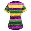 Women's Fashion V-neck Short Sleeve Workwear With Pockets Printed Tops