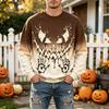 Men's Casual Halloween Printed Neck Long Sleeve Sweatshirt Pullover
