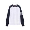 TB BROWIN2025 Autumn Water Ripple Raglan Sleeve Color Block Casual Crew Neck Sweatshirt