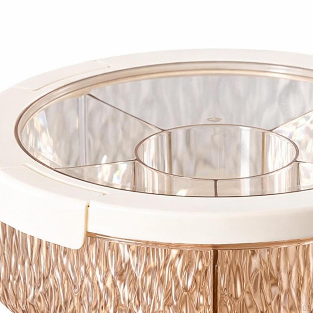Compartmentalized Serving Tray for Dried Nuts, Rotating Food Storage Box, Tray, Nut