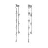 Bling Fashion Women Jewelry 5A Cubic Zirconia CZ 18K Gold Plated Double Chain Long Tassel Earring