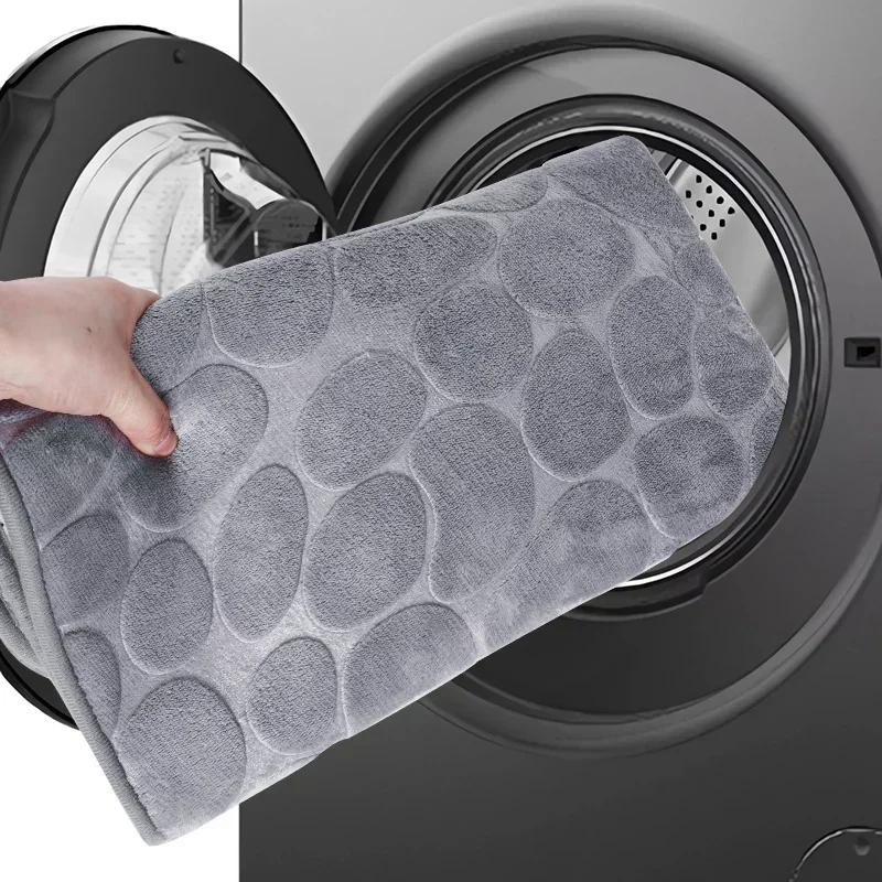 Tappetino Angolare a L per Bagno, Tappetino Antiscivolo a Forma di Ciottolo per WC, Morbido Assorbente Lavabile in Macchina, Tappetino per Pavimento, Angolo Vasca, Tappetino per Doccia