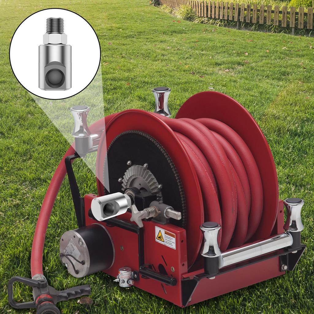 3/1PCS Hose Reel Swivel with Grease Zerk Heavy Duty Hose Reel Parts Fitting 1/2inch MXF High Pressure Swivel Connector