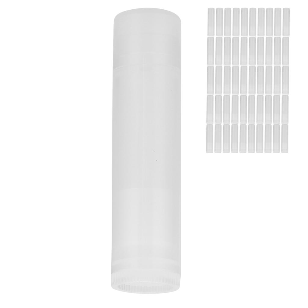 50pcs Lip Balm Tube Kit Empty Lipstick Tube Container Translucent DIY Makeup Tools 5ml