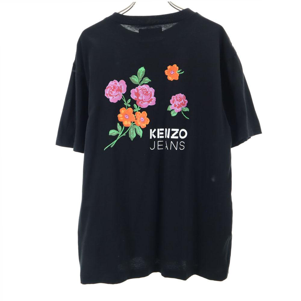 

KENZO JEANS 90s Made in Japan Hokusai Tag Old Back print Short sleeve T-shirt Women Used