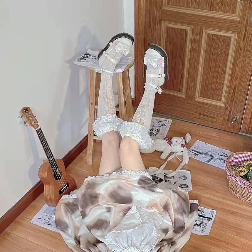 Hollow Calf Socks Sweet Girl Japanese Style Lace Ruffle Knee High Socks Summer Thin