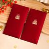 6pcs Elegant Red & Golden Foil Matte Lucky Money Envelopes with Heart & Birthday Cake Patterns - High-Quality Paper Gift Holders