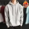 Men's Fashionable Thickened Fleece-Lined Jacket & Hooded Sweatshirt, Versatile Plain Color, Casual Loose Fit
