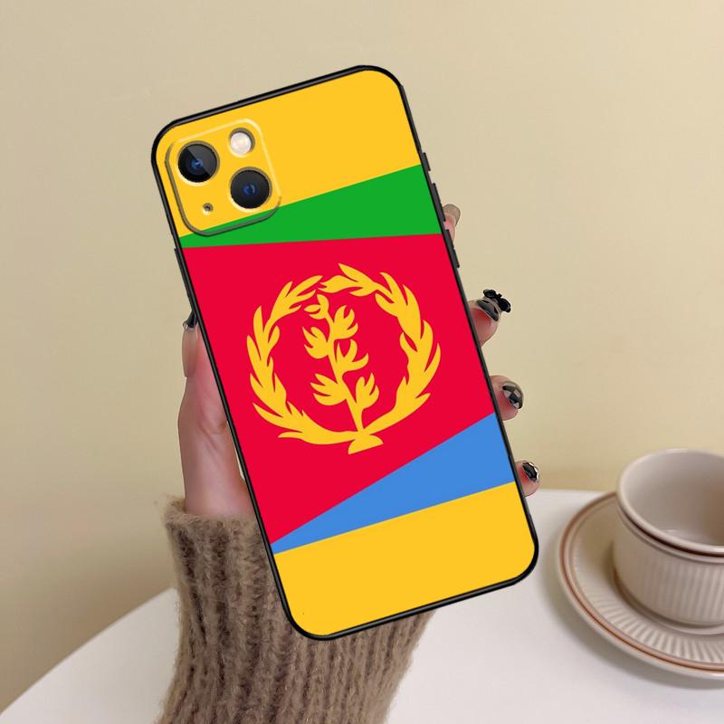 Eritrea Flag Phone Case For iPhone 17 16 15 14 13 11 12 Pro Max mini 15 16 Plus 16e 17 Air Cover Funda