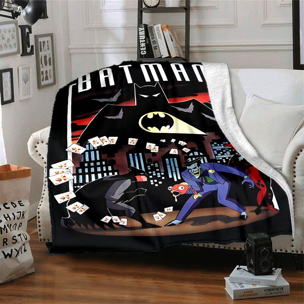 1pc Batman Flannel Throw Blanket - HD Printed Lightweight Soft Warm All-Season Blanket for Sofa, Bed, Travel091