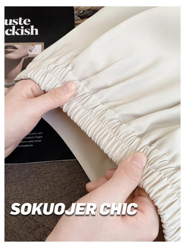 Högkvalitativ medellång plisserad A-linjeformad kjol med resår i midjan för kvinnor - Mångsidig höst/vinterstil