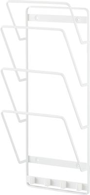 Yamazaki Tower Wall-Mounted Tablet Holder, 4 Tiers, White, Compatible with Drywall Walls (Includes Drywall Tweezers and Wood Screws), Approx. 16cm W