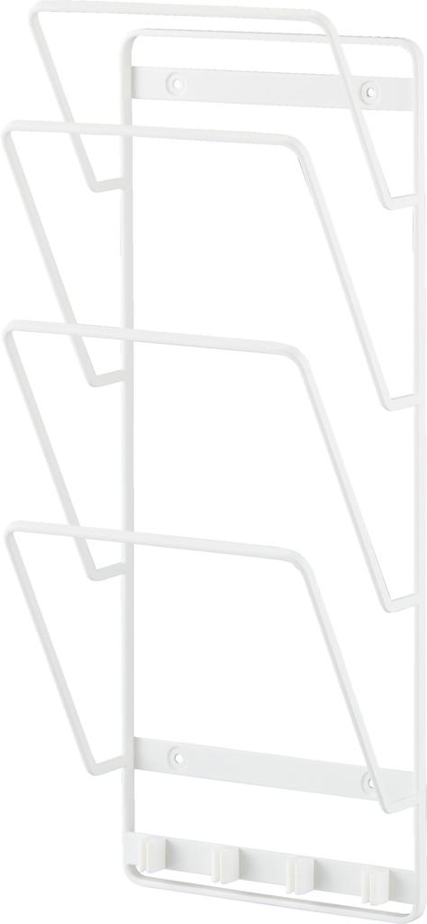 Yamazaki Tower Wall-Mounted Tablet Holder, 4 Tiers, White, Compatible with Drywall Walls (Includes Drywall Tweezers and Wood Screws), Approx. 16cm W