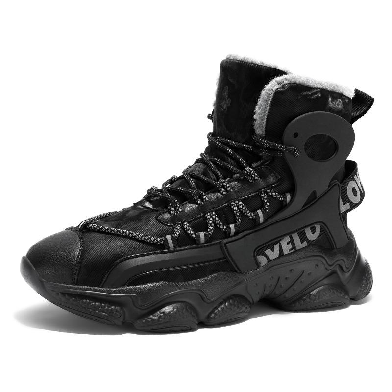 

Men s High-Quality Cotton Boots Thick Yellow Casual Trendy Shoes Comfortable New Style 46