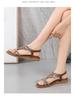 IELTS Run Plus Size Rhinestone Bohemian Sandals - Women's Summer Flat Hollow-Out Shoes