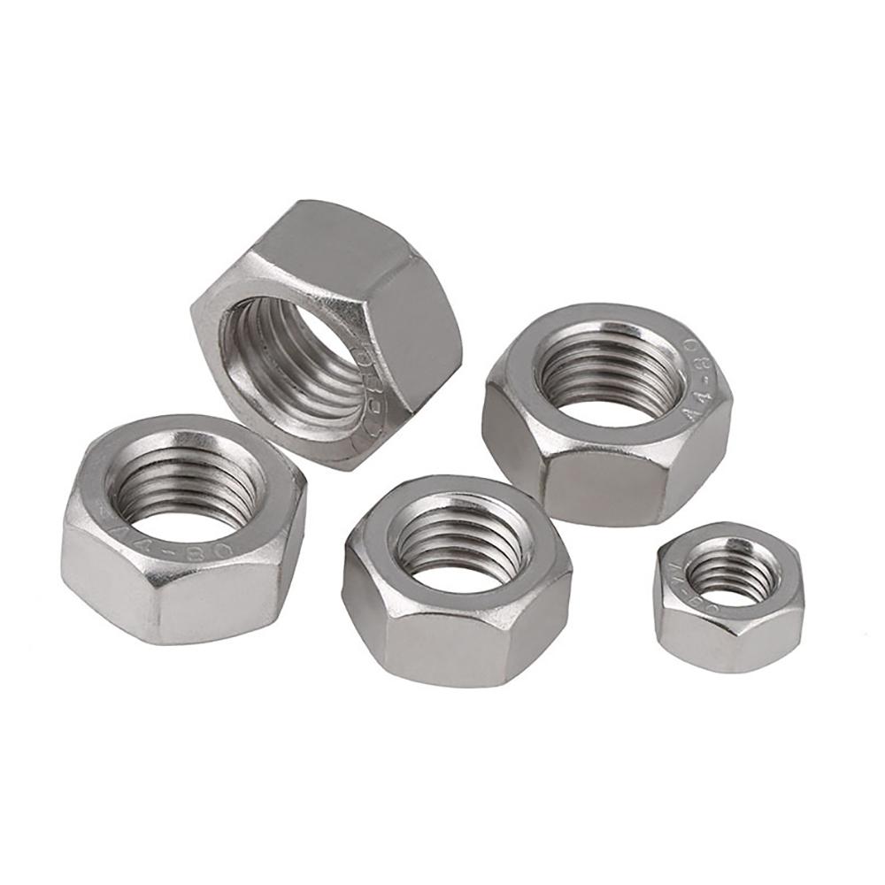 DIN934 GB6170 SUS304 Stainless Steel Hex Nut UNC UNF BSW Thread Metric Imperial Hexagon Lock Nuts 0#-12# 1/4-3/4 Inch