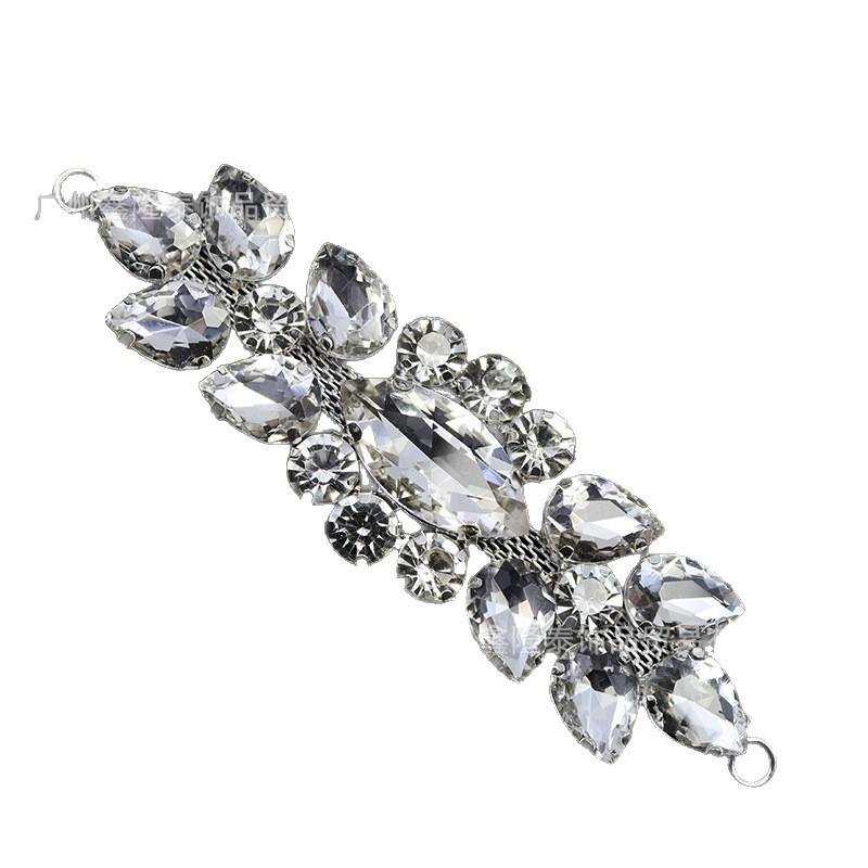 Eye-Shaped Rhinestone Floral Glass Embellishments for DIY Wedding Dress Decor