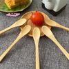 5Pcs Bamboo Wooden Honey Spoon Eco-Friendly Kitchen Tableware Condiment Scoop Coffee Dessert Teaspoon for Household Use